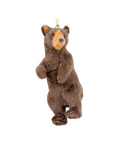 Gisela Graham Faux Fur Dec 10cm - Brown Bear